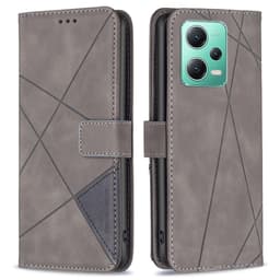 Xiaomi Redmi Note 12 5G BINFEN COLOR Præget Flip Cover - Grå