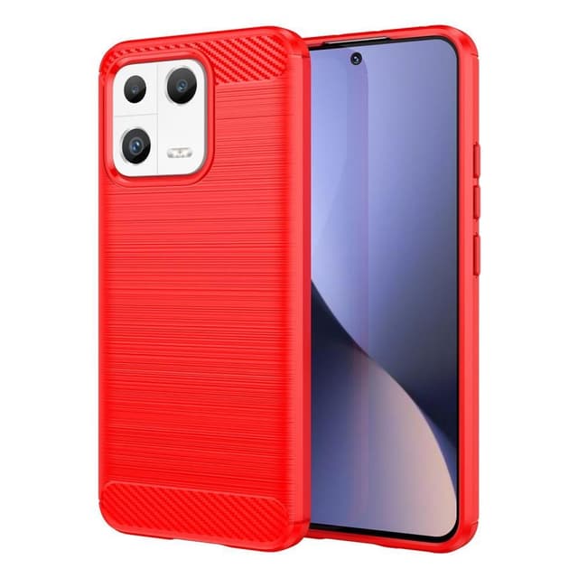 SKALO Xiaomi 13 5G Armor Carbon Stødsikker TPU-cover - Rød