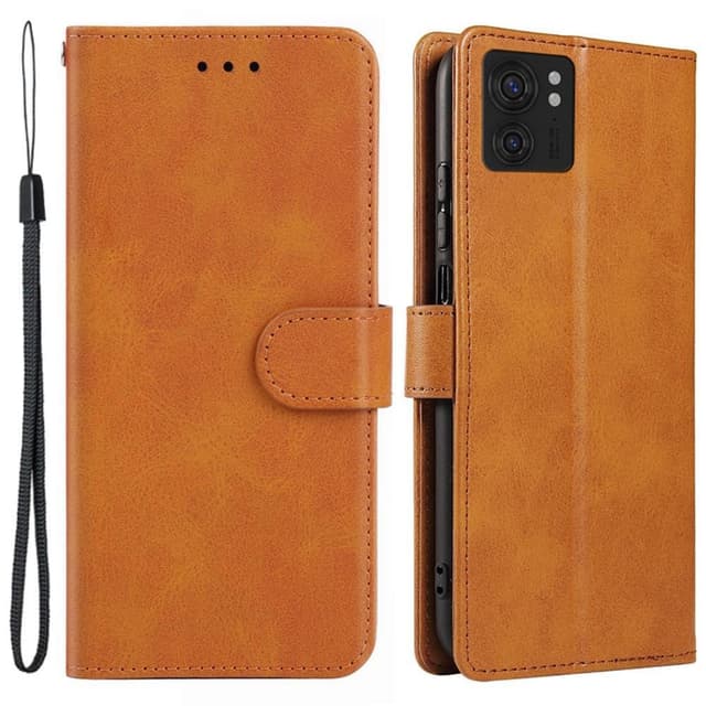 SKALO Motorola Edge 40 5G Premium Wallet Lompakkokotelo - Khaki