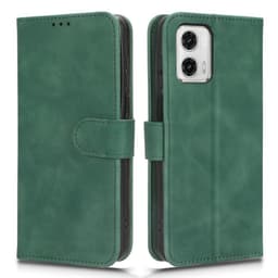 SKALO Motorola Moto G73 5G Matt PU-læderpungetui - Grøn