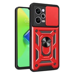 SKALO Xiaomi Redmi Note 12 Pro 5G Armor Hybrid Metallring Kameraslider - Röd