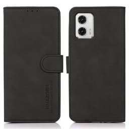 SKALO Motorola Moto G73 5G KHAZNEH Lompakkokotelo PU-nahasta - Musta