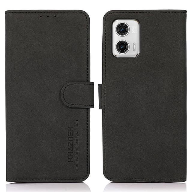 SKALO Motorola Moto G73 5G KHAZNEH Lompakkokotelo PU-nahasta - Musta