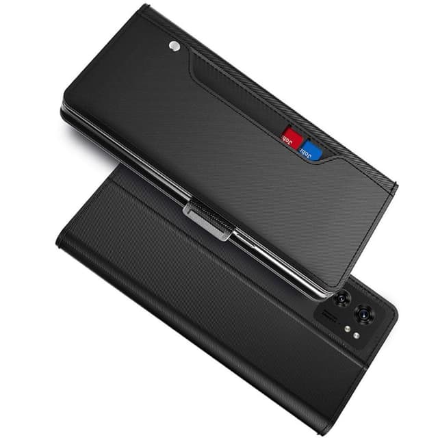 SKALO Motorola Edge 40 5G Korthållare Spegel Plånbok - Svart