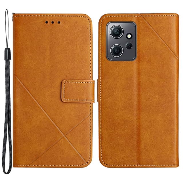 SKALO Xiaomi Redmi Note 12 4G Embossed Plånboksfodral i PU-Läder - Ljusbrun