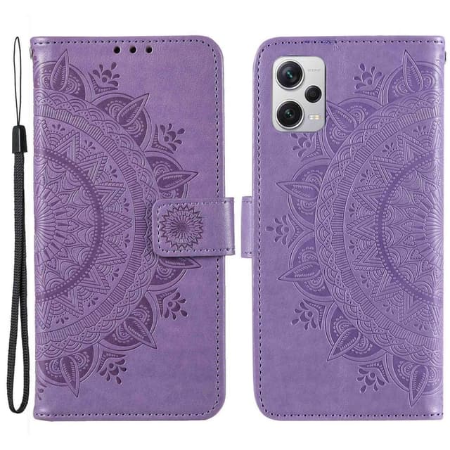 SKALO Xiaomi Redmi Note 12 Pro 5G Mandala Flip Cover - Lilla