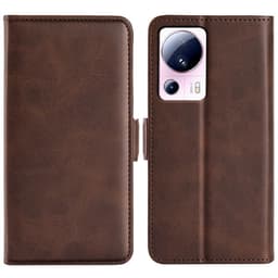 SKALO Xiaomi 13 Lite Premium Wallet Flip Cover - Brun