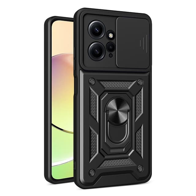 SKALO Xiaomi Redmi Note 12 4G Armor Hybrid Metallring Kameraslider - Svart