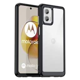 SKALO Motorola Moto G73 5G Läpinäkyvä TPU suojakuori - Musta