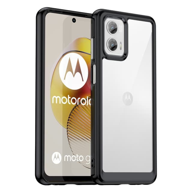 SKALO Motorola Moto G73 5G Transparent TPU Bumper Skal - Svart