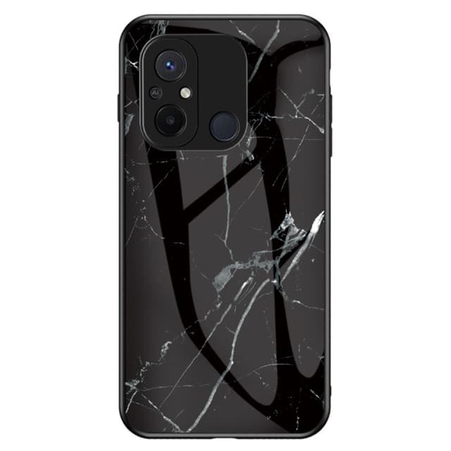 SKALO Xiaomi Redmi 12C 4G Marmor hærdet glas TPU Cover - #4