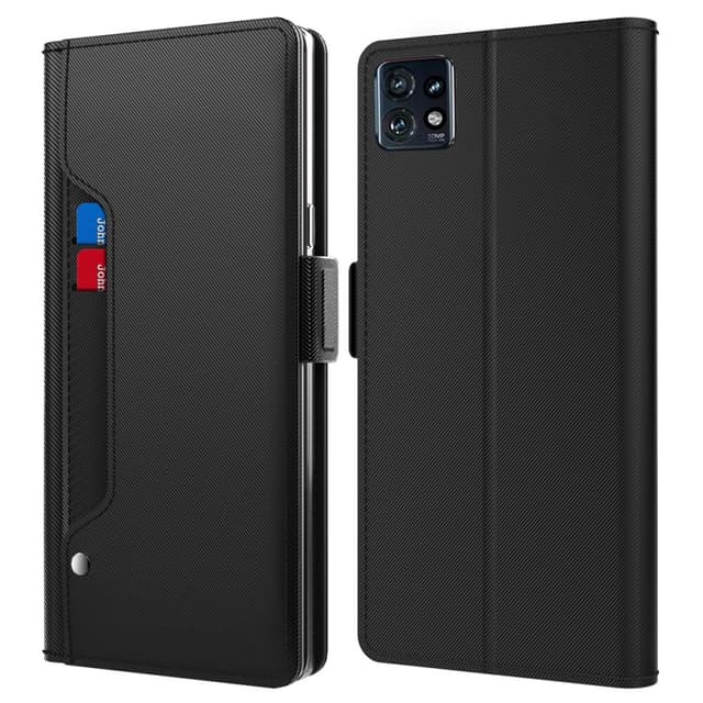 SKALO Motorola Edge 40 Pro 5G Korthållare Spegel Plånbok - Svart