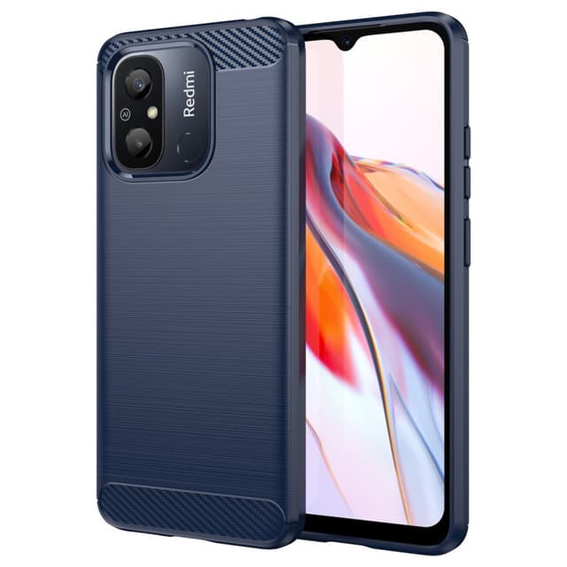 SKALO Xiaomi Redmi 12C 4G Armor Carbon Stöttåligt TPU-skal - Blå