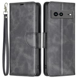 SKALO Google Pixel 7a Flip Cover m. pung i PU-læder - Sort