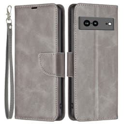 SKALO Google Pixel 7a Flip Cover m. pung i PU-læder - Grå
