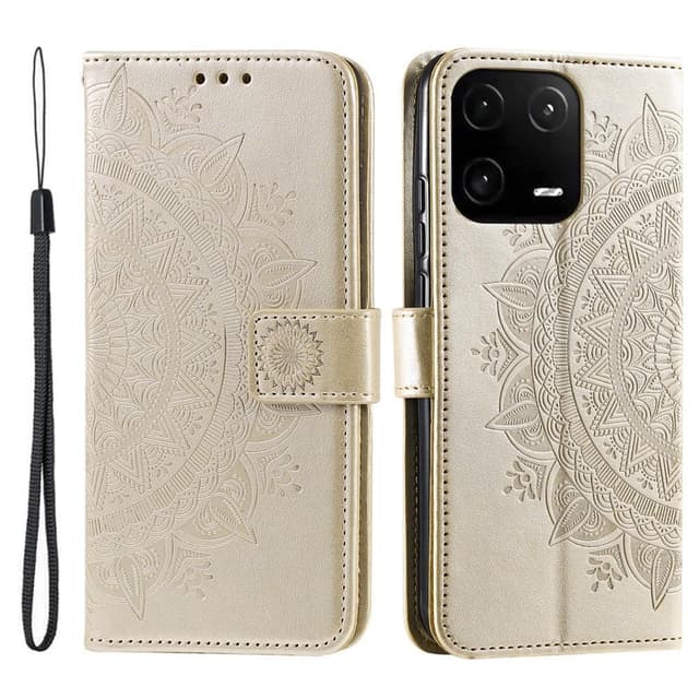 SKALO Xiaomi 13 Pro 5G Mandala Plånboksfodral - Guld