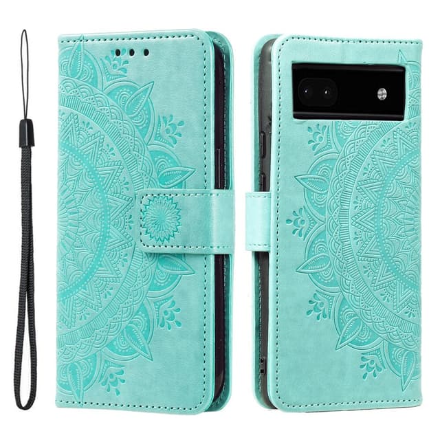 SKALO Google Pixel 7a Mandala lompakkokotelo - Turkoosi