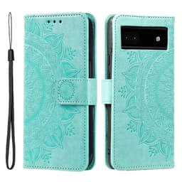 SKALO Google Pixel 7a Mandala Plånboksfodral - Turkos