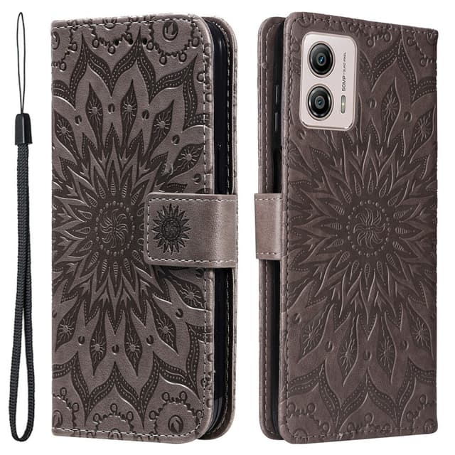 SKALO Motorola Moto G23 4G Mandala Flip Cover - Grå