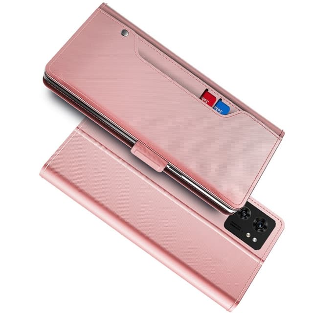 SKALO Motorola Edge 40 5G Korthållare Spegel Plånbok - Roséguld