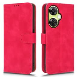 SKALO OnePlus Nord CE 3 Lite 5G Matt PU Nahka lompakkokotelo - Cerise
