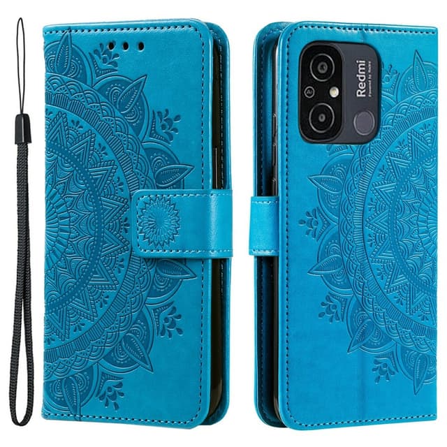SKALO Xiaomi Redmi 12C 4G Mandala Flip Cover - Blå