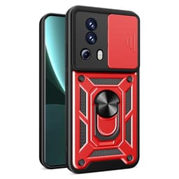SKALO Xiaomi 13 Lite Armor Hybrid Metal Ring Camera Slider - Rød