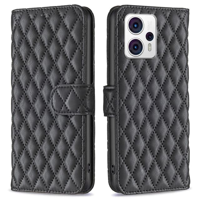SKALO Motorola Moto G23 4G BINFEN COLOR Quiltat Plånbok - Svart