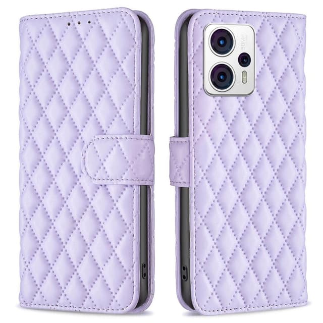 SKALO Motorola Moto G53 5G BINFEN COLOR Quiltat Plånbok - Lila