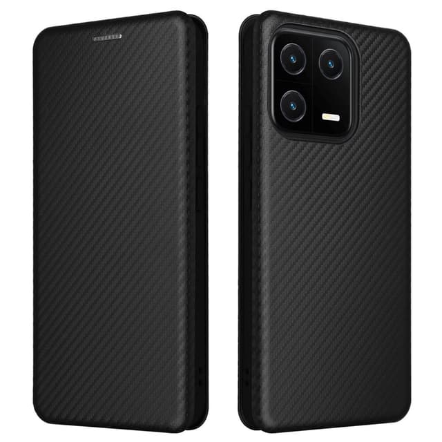 SKALO Xiaomi 13 5G Carbon Fiber Plånboksfodral - Svart