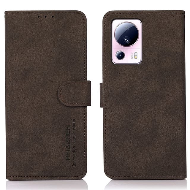 SKALO Xiaomi 13 Lite KHAZNEH Plånboksfodral i PU-Läder - Brun