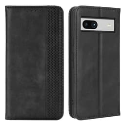 SKALO Google Pixel 7a Embossed Premium Plånboksfodral - Svart