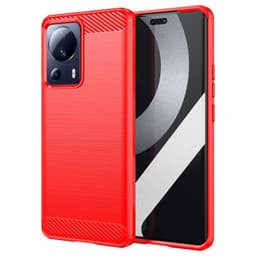 SKALO Xiaomi 13 Lite Armor Carbon Stødsikker TPU-cover - Rød