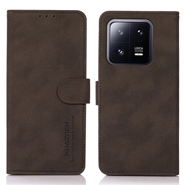 SKALO Xiaomi 13 5G KHAZNEH Pungetui i PU-læder - Brun