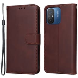 SKALO Xiaomi Redmi 12C 4G Plånboksfodral i PU-Läder - Brun