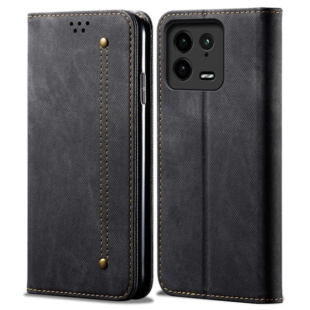 SKALO Xiaomi 13 Pro 5G Jeans Flip Cover - Sort