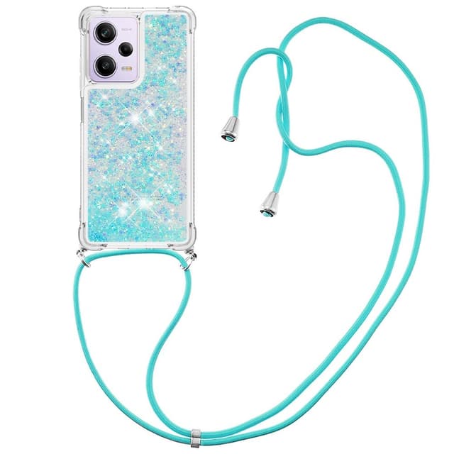 SKALO Xiaomi Redmi Note 12 Pro 5G Kvicksand Glitter Mobile Collar - Turkis