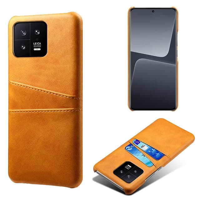 SKALO Xiaomi 13 5G PU-Läder Korthållare Skal - Ljusbrun