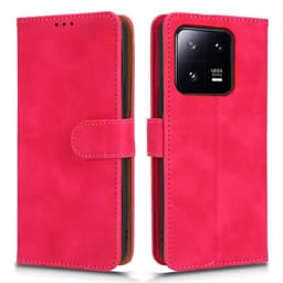 SKALO Xiaomi 13 Pro 5G Matt PU-læderpungetui - Cerise