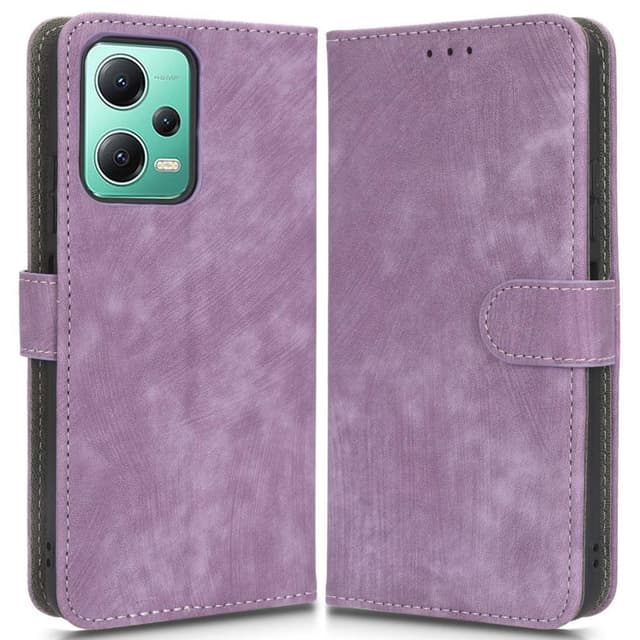 SKALO Xiaomi Redmi Note 12 5G Flip Cover m. pung i PU-læder - Lilla