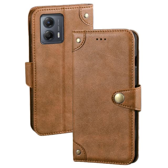 SKALO Motorola Moto G53 5G IDEWEI Lompakkokotelo PU-nahkaa - Ruskea