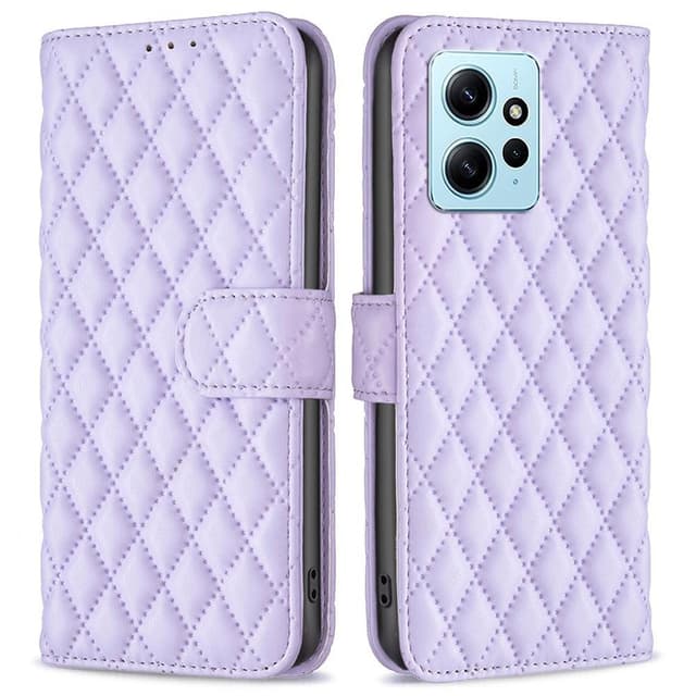 SKALO Xiaomi Redmi Note 12 4G BINFEN COLOR Quiltat Plånbok - Lila