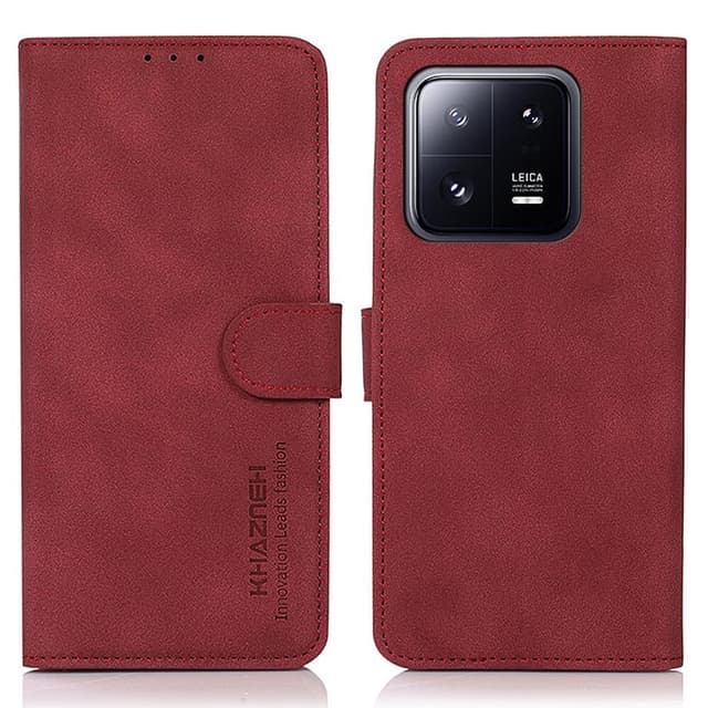 SKALO Xiaomi 13 5G KHAZNEH Plånboksfodral i PU-Läder - Röd