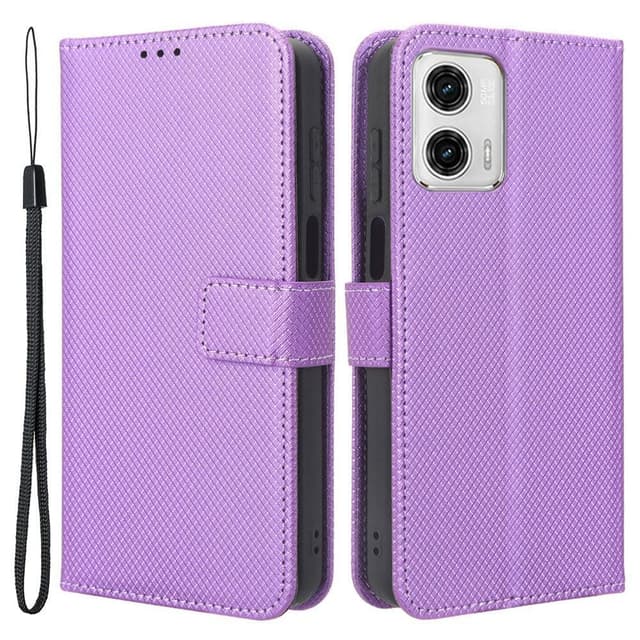 SKALO Motorola Moto G73 5G Premium Mini Rhombus Wallet Flip Cover - Lilla