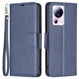 SKALO Xiaomi 13 Lite Flip Cover m. pung i PU-læder - Blå