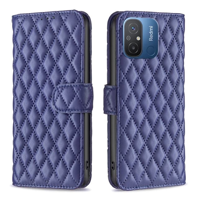 SKALO Xiaomi Redmi 12C 4G BINFEN COLOR Quiltat Plånbok - Blå