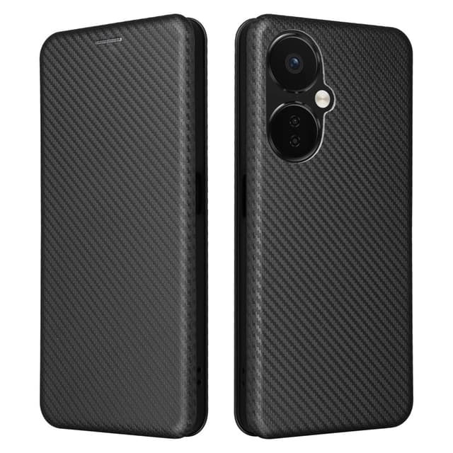 SKALO OnePlus Nord CE 3 Lite 5G Carbon Fiber Lompakkokotelo - Musta