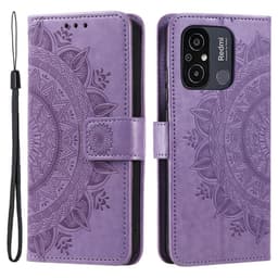 SKALO Xiaomi Redmi 12C 4G Mandala Flip Cover - Lilla