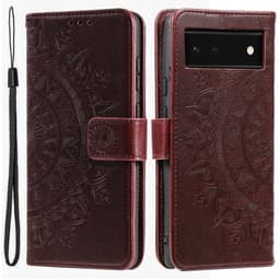 SKALO Google Pixel 7a Mandala lompakkokotelo - Ruskea