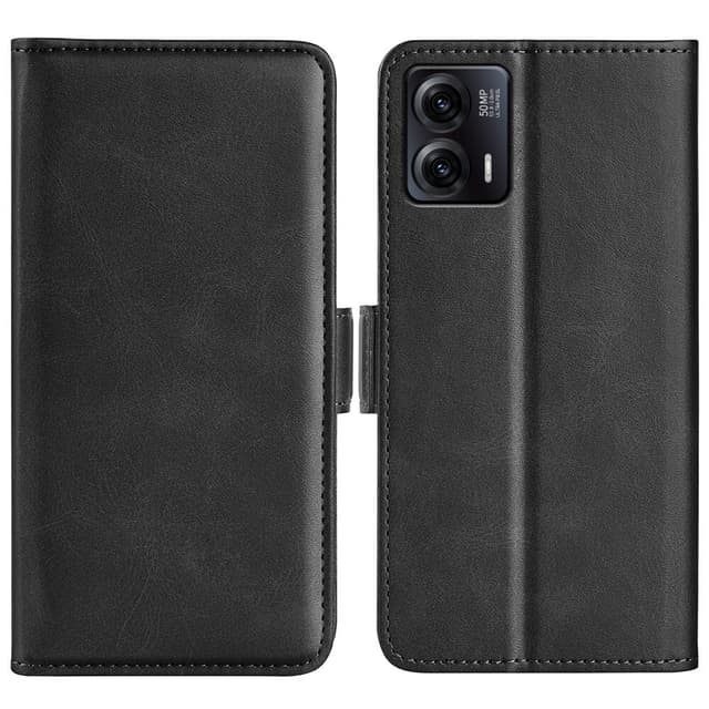 SKALO Motorola Moto G73 5G Premium Wallet Flip Cover - Sort
